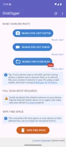 DiskDigger photo/file recovery screenshot 3